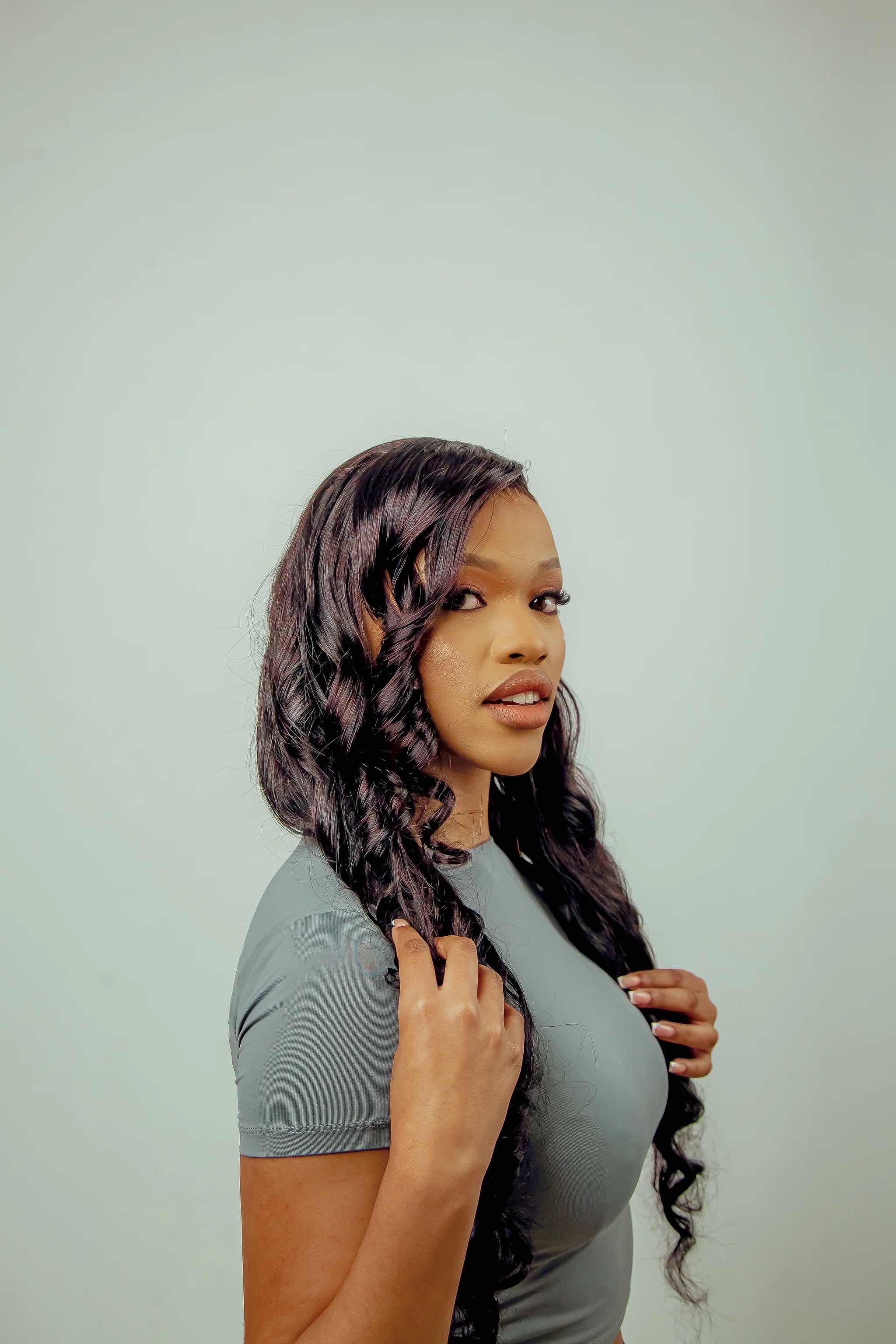 30” frontal wig double drawn